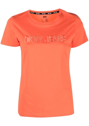 DKNY embossed-logo short-sleeve T-shirt - Orange