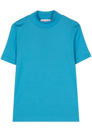 Enföld stand-neck compact-cotton T-shirt - Blue