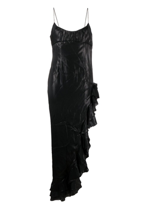 Alessandra Rich ruffled asymmetrical midi dress - Black