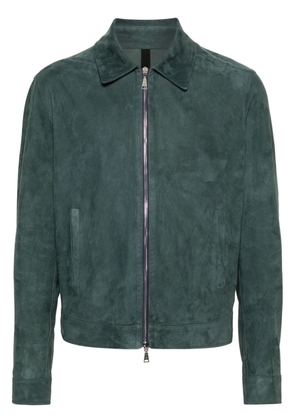 Tagliatore straight-point collar leather bomber jacket - Green