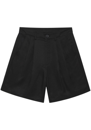 ANINE BING Carrie pleat-detailing shorts - Black
