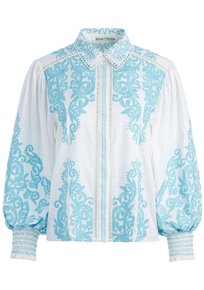 alice + olivia Loryn embroidered blouse - White
