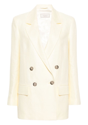 Peserico linen double-breasted blazer - Yellow