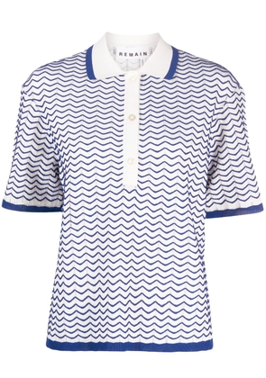 REMAIN chevron-knit short-sleeve blouse - White