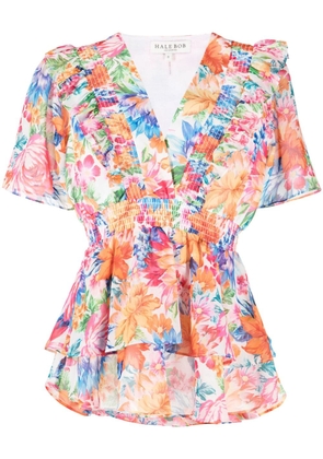 Hale Bob floral-print ruffle-detail blouse - Multicolour