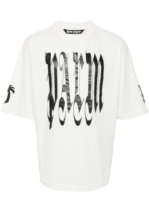 Palm Angels gothic logo-print T-shirt - White