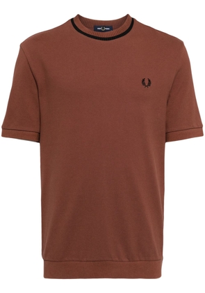 Fred Perry logo-embroidered piqué T-shirt - Brown