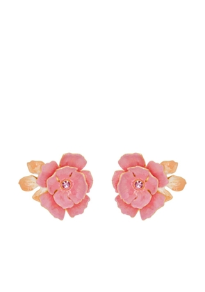 Oscar de la Renta Gardenia enamel-detail earrings - Pink
