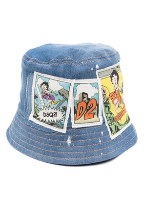 Dsquared2 cartoon-print bucket hat - Blue