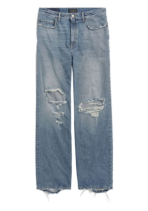 Balenciaga ripped straight-leg jeans - Blue