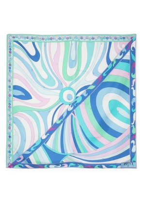 PUCCI geometric silk scarf - Blue