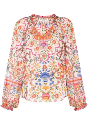 Hale Bob floral-print embroidered-detail blouse - Multicolour