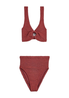 Hunza G Nadine seersucker bikini set - Red