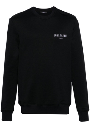 Balmain logo-appliqué crew-neck sweatshirt - Black