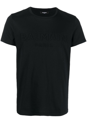 Balmain logo-embossed cotton T-shirt - Black