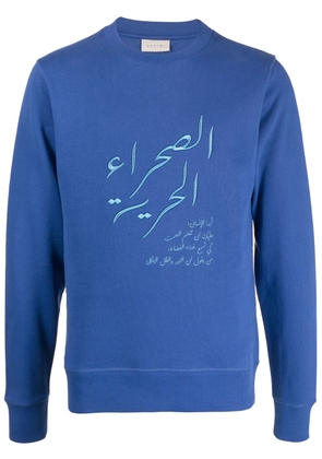Qasimi Hachem embroidered-text cotton sweatshirt - Blue
