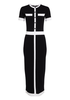 Karl Lagerfeld short-sleeve knitted midi dress - Black
