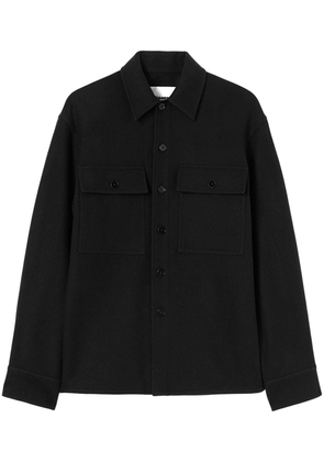 Jil Sander long-sleeve wool flannel overshirt - Black