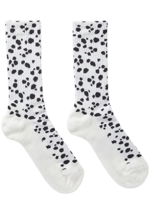 MSGM polka dot ribbed-knit socks - White
