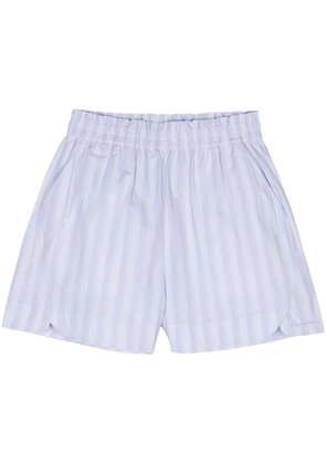 REMAIN striped organic cotton shorts - Blue