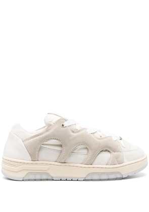 SANTHA panelled lace-up sneakers - Neutrals