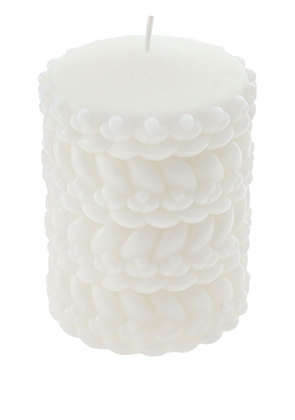 Christofle Babylone braid-motif candle - White