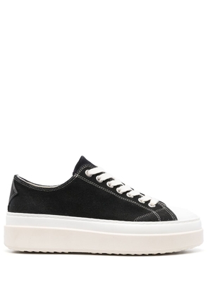 ISABEL MARANT contrasting-border lace-up sneakers - Black