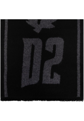 Dsquared2 intarsia-logo scarf - Black