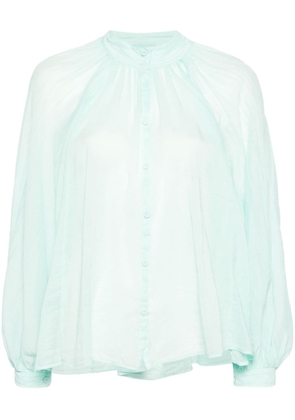 Forte Forte ruched-detail semi-sheer blouse - Blue