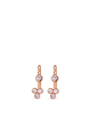 Lark & Berry 14kt rose gold Trinity diamond earrings - Pink