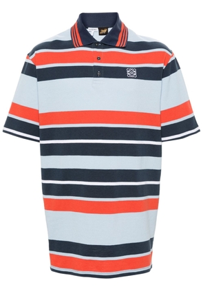 LOEWE Anagram embroidered striped polo shirt - Blue