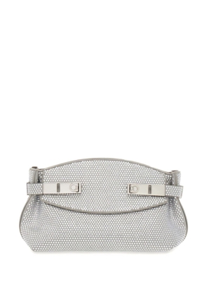 Ferragamo Hug crystal-embellished clutch bag - Grey