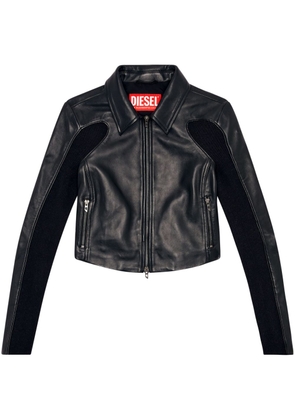 Diesel panelled leather jacket - Black