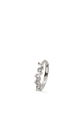 Lark & Berry 14kt white gold Veto diamond and sapphire hoop earrings - Silver