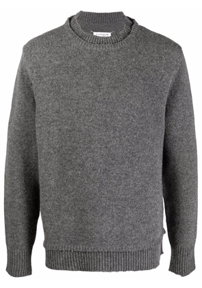 Maison Margiela layered-collar elbow-patch distressed jumper - Grey