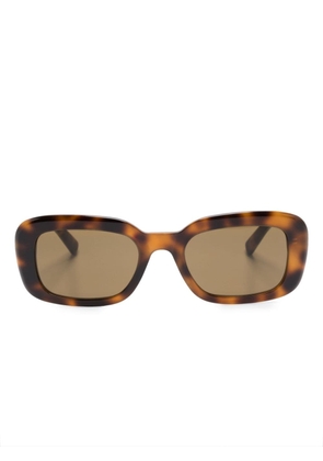 Saint Laurent Eyewear tortoiseshell-effect rectangle-frame sunglasses - Brown