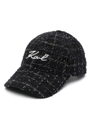 Karl Lagerfeld K/Signature bouclé baseball cap - Black
