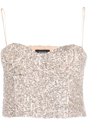 Rochas sequin-embellished top - Silver