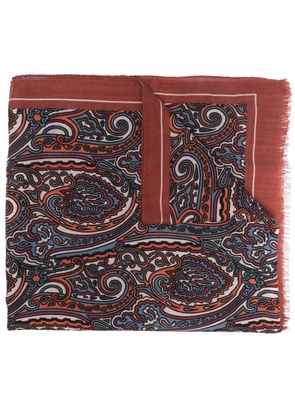 ETRO paisley-print knitted scarf - Brown