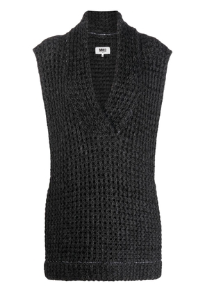 MM6 Maison Margiela waffle-knit sleeveless jumper - Grey