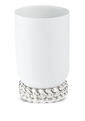 Christofle Babylone porcelain vase (19cm) - White