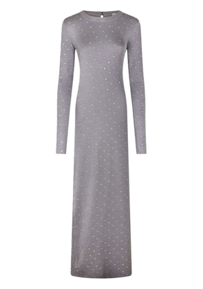 Rabanne rhinestone-embellished open-back maxi dress - Grey