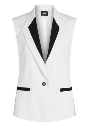 Karl Lagerfeld contrast-lapel tailored gilet - White