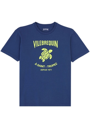 Vilebrequin logo-print cotton T-shirt - Blue