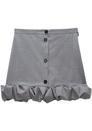 MSGM ruffle-hem mini skirt - Grey