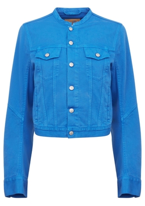 MM6 Maison Margiela collarless cotton-bull jacket - Blue