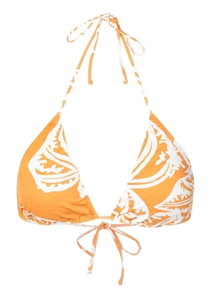 Clube Bossa leaf-print halterneck bikini-top - Yellow