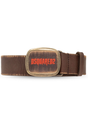 Dsquared2 logo-plaque leather belt - Brown