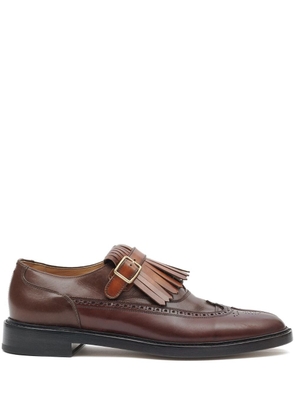 Maison Margiela Tabi Monster fringed leather brogues - Brown