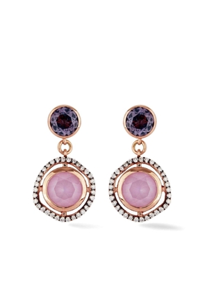 Lark & Berry 14kt rose gold Halo sapphire drop earrings